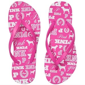 New VS PINK FLIP flops 9 Pink dog print